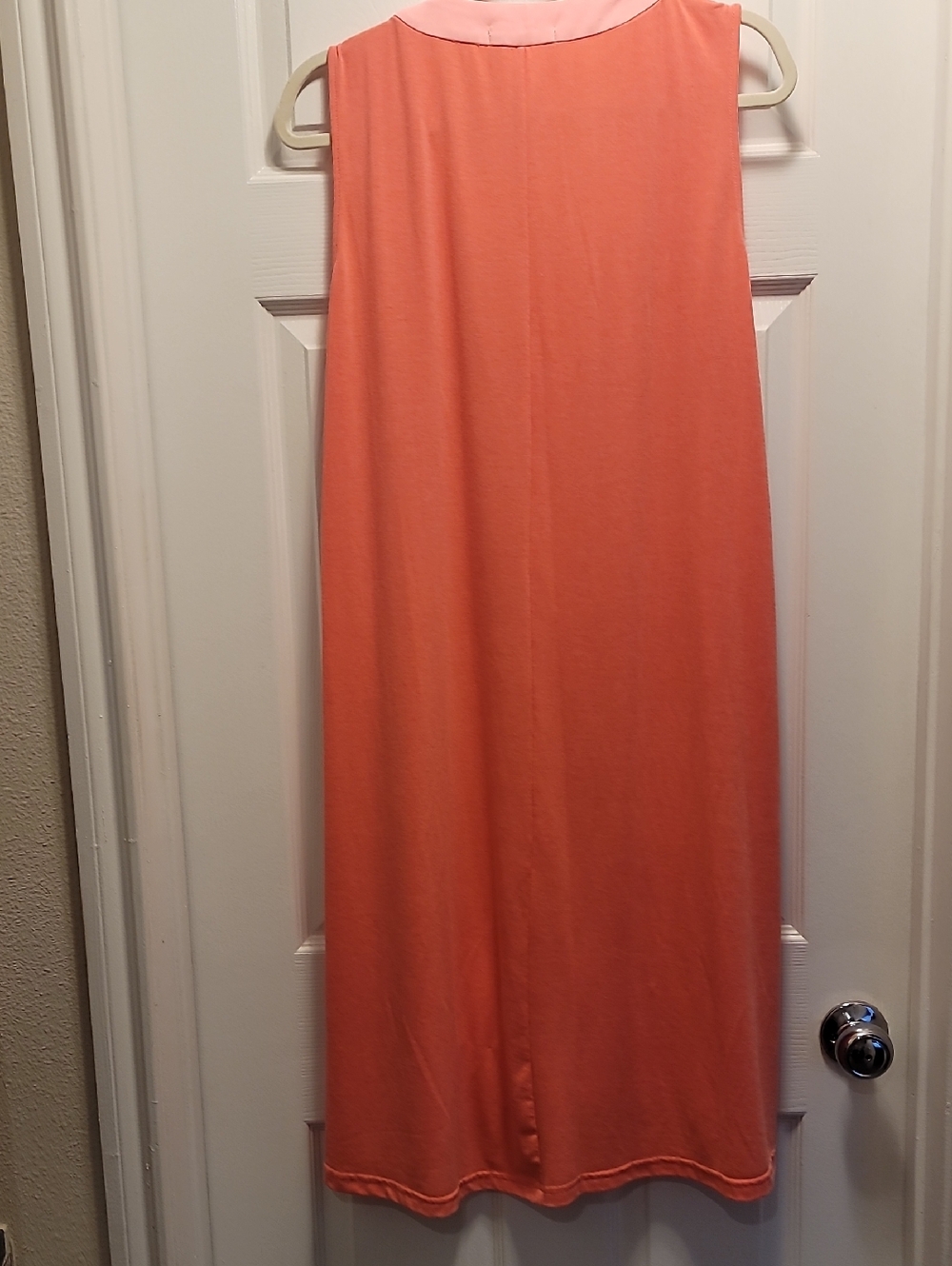 Fresh produce Women's Large Sleevelessl Dress with Light Pink Trim Sabrina Melon - Picture 4 of 6